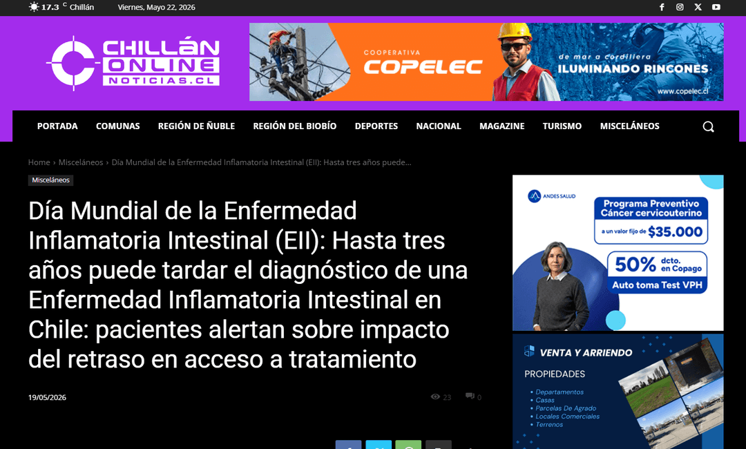 Día Mundial de la EII: Hasta tres años puede tardar el diagnóstico en Chile